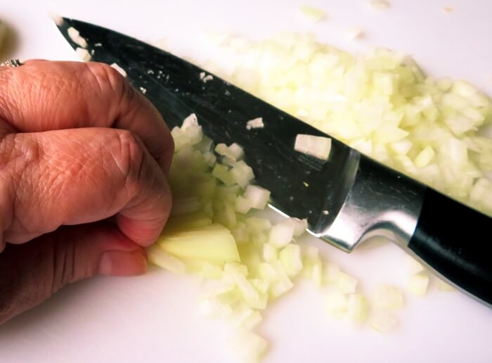 Safety when chopping onions